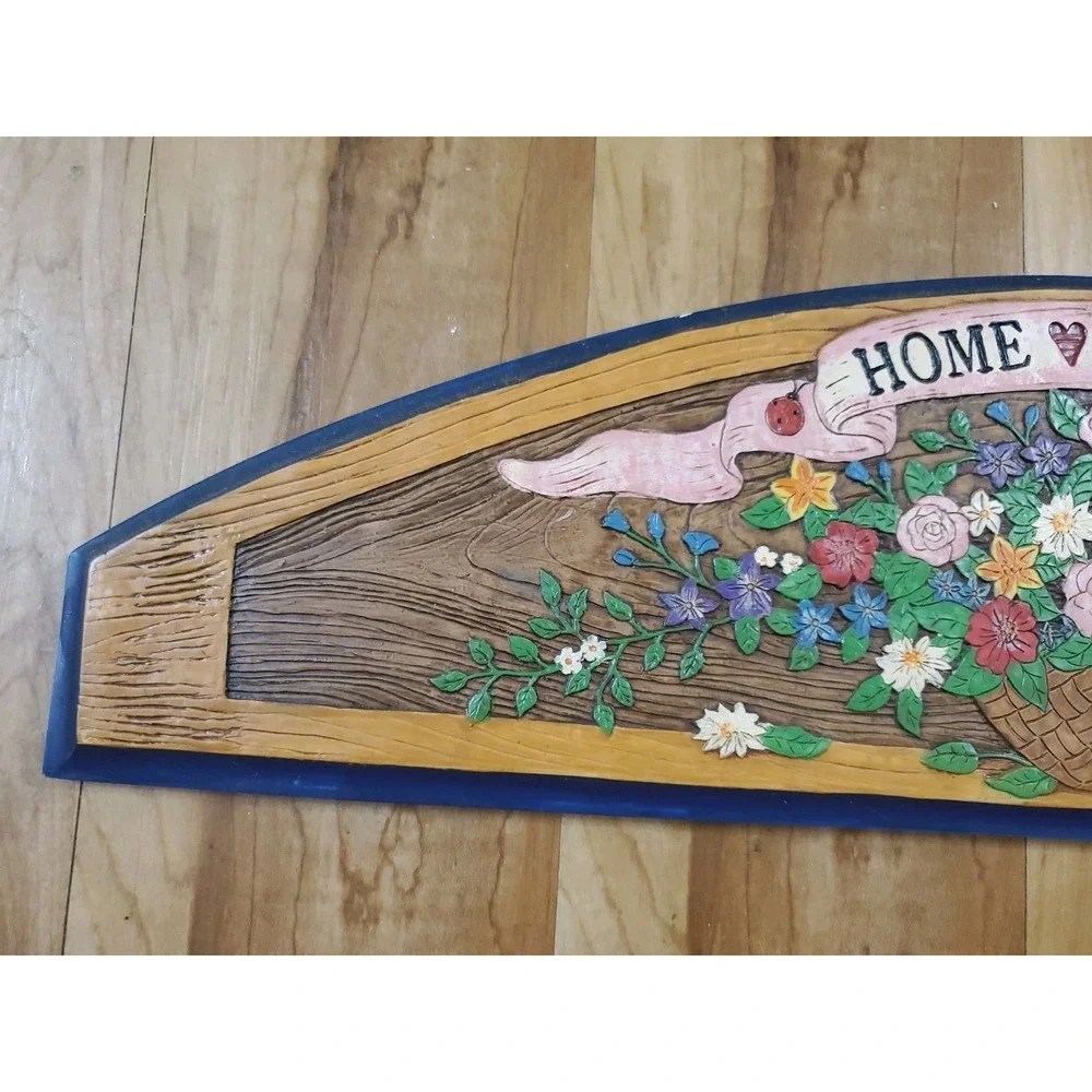 Vintage Wooden Arch Door Topper Wall Plaque 